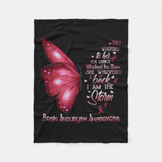 Am The Storm Brain Aneurysm Awareness Butterfly Fleece Blanket