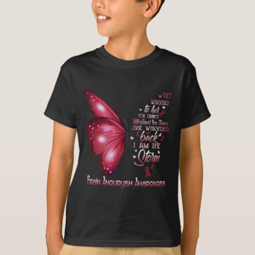 Am The Storm Brain Aneurysm Awareness Butterfly  T_Shirt