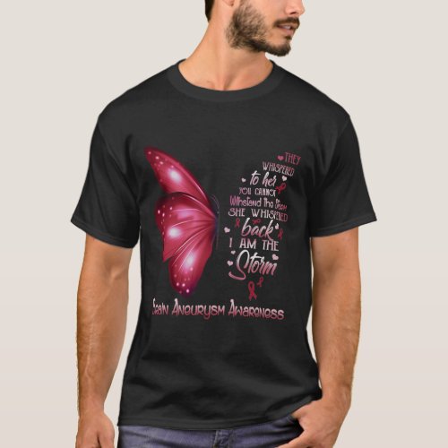 Am The Storm Brain Aneurysm Awareness Butterfly  T_Shirt