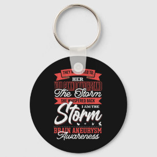 Am The Storm Brain Aneurysm Awareness Support Grap Keychain