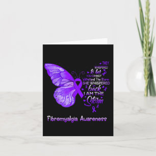 Am The Storm Fibromyalgia Awareness Butterfly 1  Card