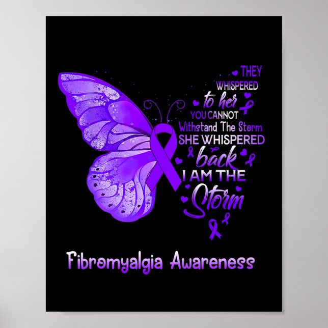 Am The Storm Fibromyalgia Awareness Butterfly 1  Poster (Front)