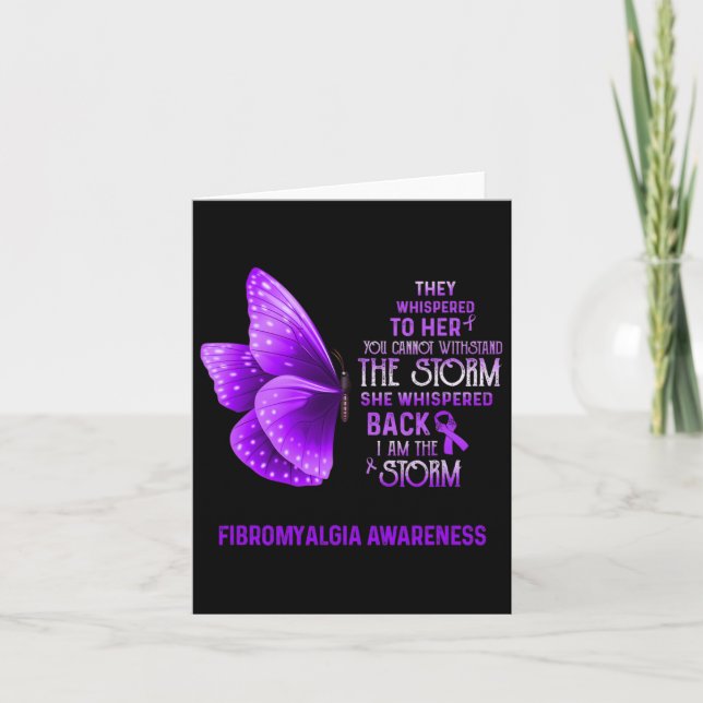 Am The Storm Fibromyalgia Awareness Butterfly  Card (Front)