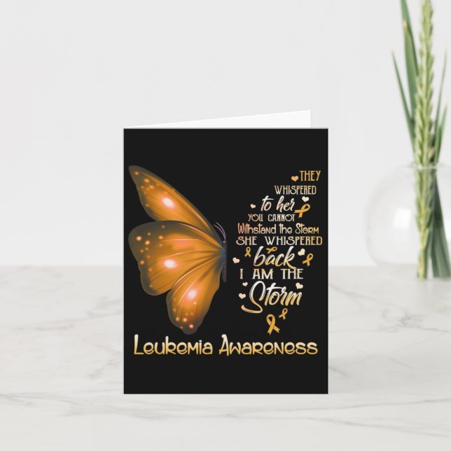 Am The Storm Leukemia Awareness Butterfly  Card (Front)