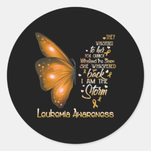 Am The Storm Leukemia Awareness Butterfly  Classic Round Sticker