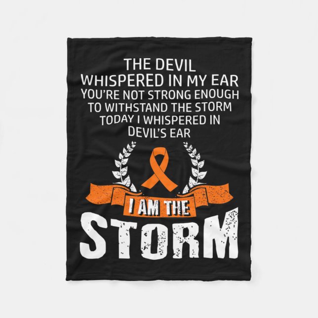 Am The Storm Leukemia Awareness  Fleece Blanket (Front)