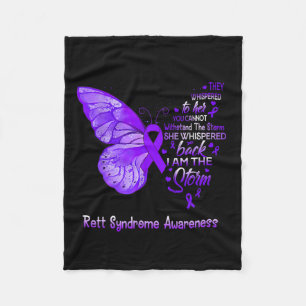 Am The Storm Rett Syndrome Awareness Butterfly  Fleece Blanket