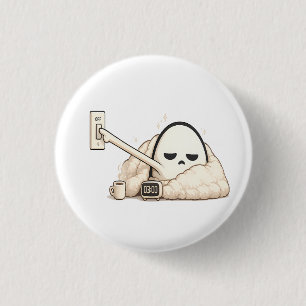AM Turning Off Lights - Cute Tired Night Owl Chara Button
