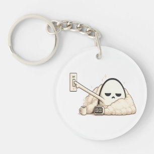 AM Turning Off Lights - Cute Tired Night Owl Chara Keychain