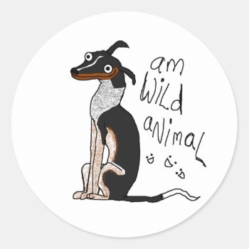 Am Wild Animal Classic Round Sticker by ickybana5 at Zazzle
