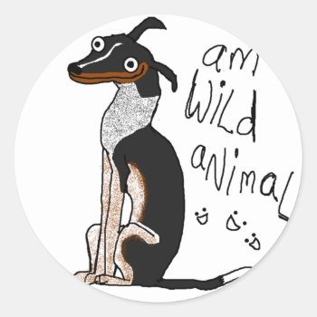 Am Wild Animal Classic Round Sticker by ickybana5 at Zazzle