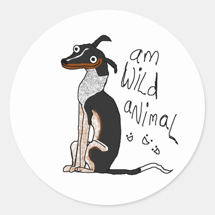 Am Wild Animal Round Sticker