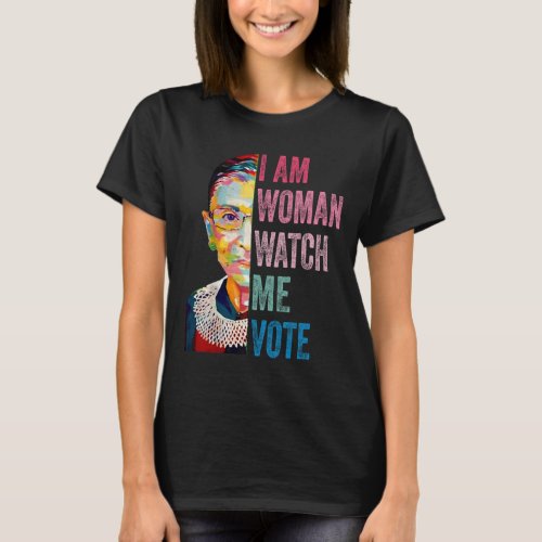 Am Woman Watch Me Vote Pro Choice Feminist Feminis T_Shirt