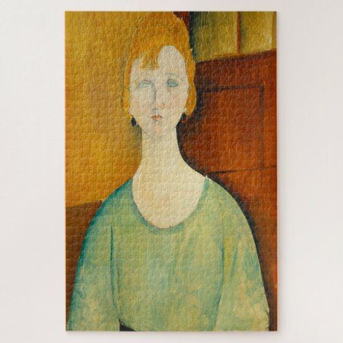 Amadeo modigliani Fine Art painting woman eyes Jigsaw Puzzle