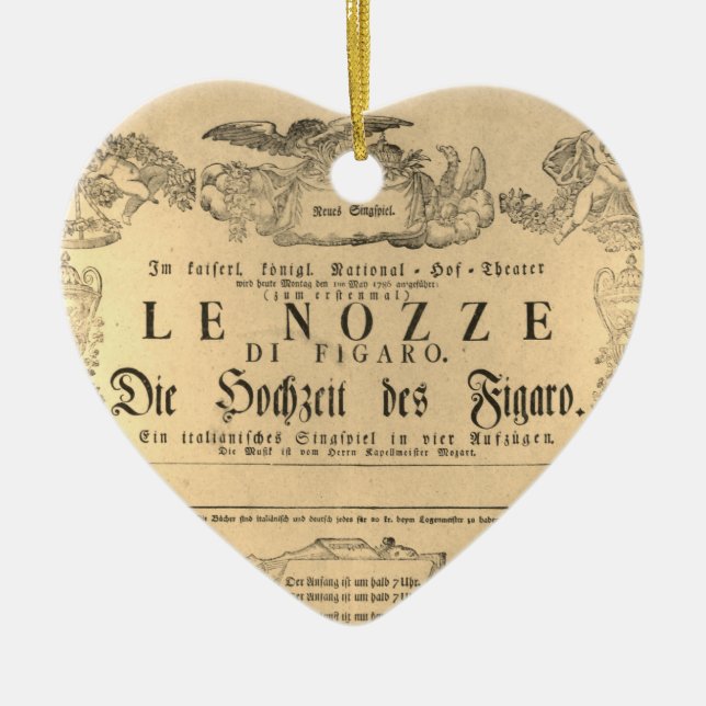 Amadeus Mozart Oper Le nozze di Figaro shabby Ceramic Ornament (Front)