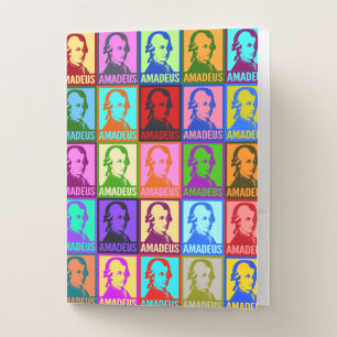 Amadeus Mozart   Rock Me Colorful Pop Art Pocket Folder