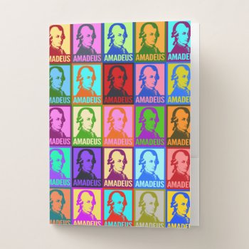 Amadeus Mozart | Rock Me Colorful Pop Art Pocket Folder by OffRecord at Zazzle