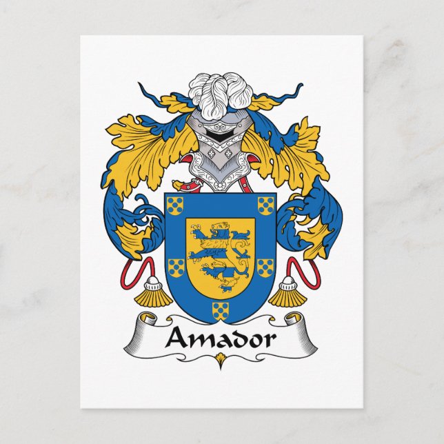 Amador Family Crest Postcard (Front)