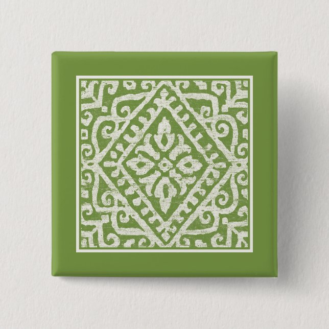 Amadora Green Pattern Button (Front)