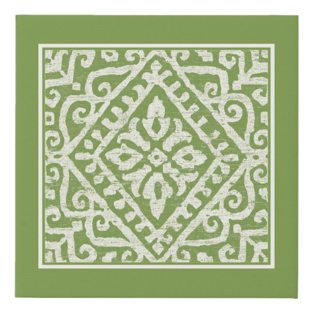 Amadora Green Pattern Faux Canvas Print (Front)