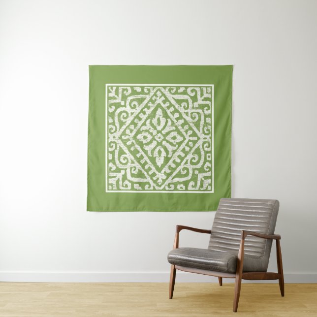 Amadora Green Pattern Tapestry (In Situ (Horizontal))