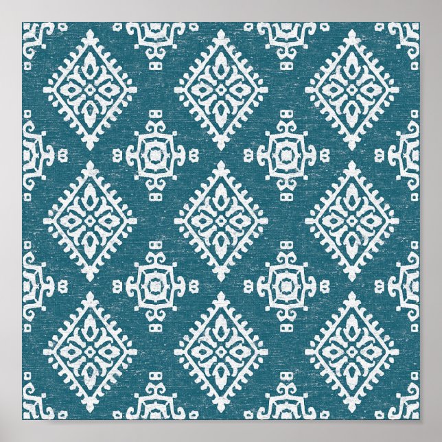 Amadora Teal Blue Pattern Poster (Front)