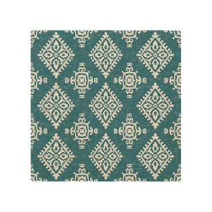 Amadora Teal Blue Pattern Wood Wall Art