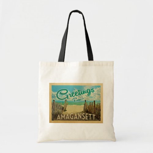 Amagansett Beach Vintage Travel Tote Bag