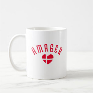 AMAGER Denmark Heart Coffee Mug