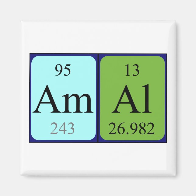 Amal periodic table name magnet (Front)