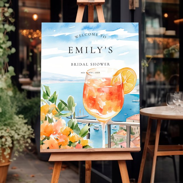 Amalfi Aperol Spritz Bridal Shower Welcome Sign (Creator Uploaded)