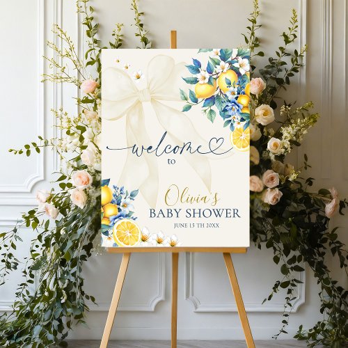 Amalfi Citrus Lemon Mediterranean Baby Shower Sign