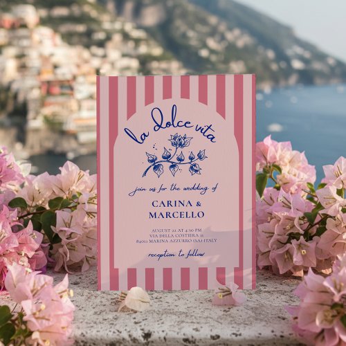 Amalfi Coast Amore Bougainvillea Stripe Wedding