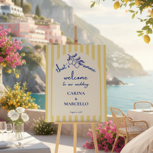 Amalfi Coast Amore Lemon Wedding Welcome Sign