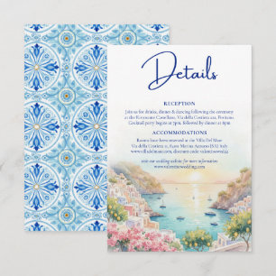 Amalfi Coast Amore Watercolor Wedding Details  Enclosure Card