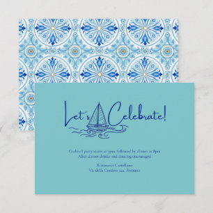 Amalfi Coast Amore Wedding Reception Turquoise Enclosure Card