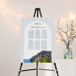 Amalfi Coast Arch Italy Wedding Seating Chart Foam Board