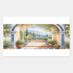 Amalfi Coast Archway Mediterranean view Rectangular Sticker