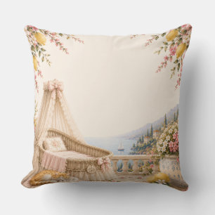 Amalfi Coast Baby Nursery   Mediterranean Coastal  Throw Pillow