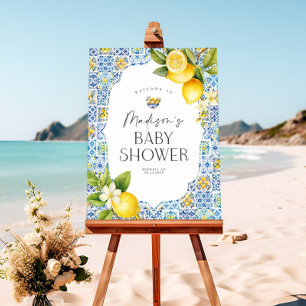 Amalfi Coast Baby Shower Welcome Sign Lemon