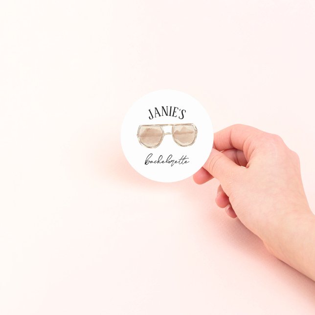 Amalfi Coast Bachelorette Party | Sunglasses Classic Round Sticker (Creator Uploaded)