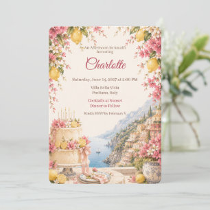 Amalfi Coast Birthday Celebration Mediterranean Invitation