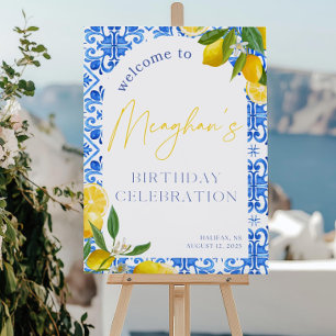 Amalfi Coast Birthday Welcome Sign Coastal Italian