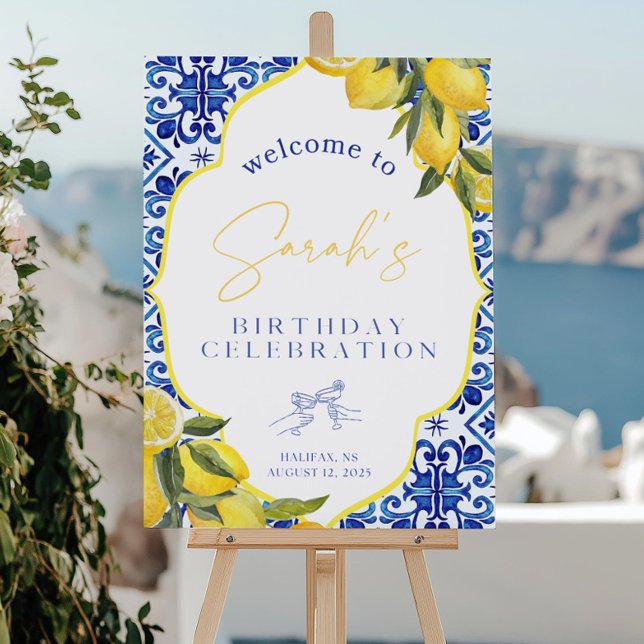 Amalfi Coast Birthday Welcome Sign Printable Templ (Creator Uploaded)