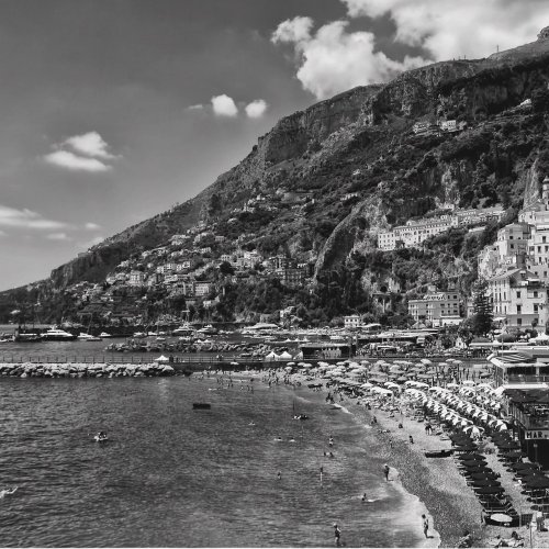 Amalfi Coast Black And Photography Postcard