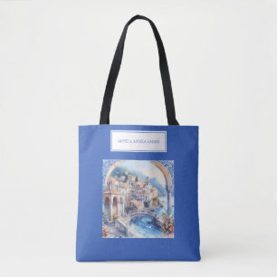 Amalfi Coast Blue Tiles Italy  Tote Bag