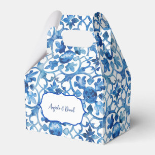 Amalfi Coast Blue White Tiles Italy Favor Boxes