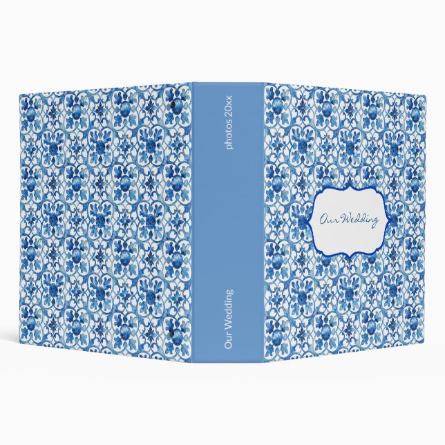 Amalfi Coast Blue White Tiles Italy Photo Album  3 Ring Binder (Background)