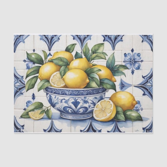 Amalfi Coast Bowl of Lemons  Tissue Paper (Front)