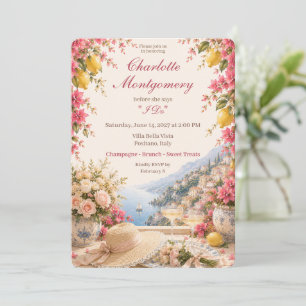 Amalfi Coast Bridal Shower Mediterranean Lemon Invitation